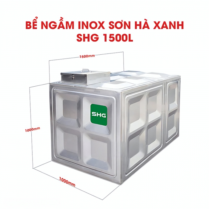 Bể nước ngầm inox Sơn Hà Xanh SHG 1500L